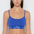 Scoop Bralette with Art Deco Band in Dazzling Blue