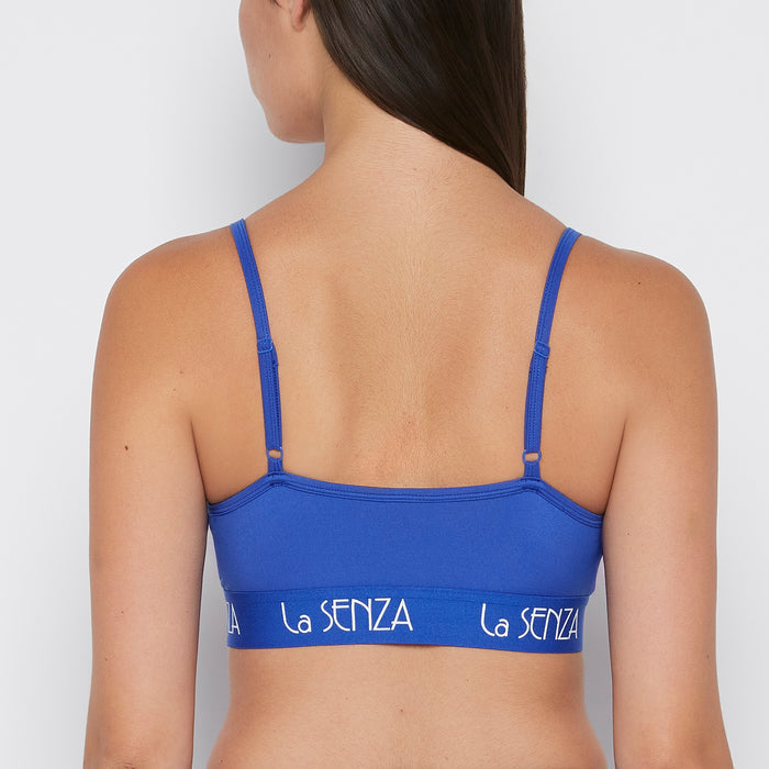 Scoop Bralette with Art Deco Band in Dazzling Blue