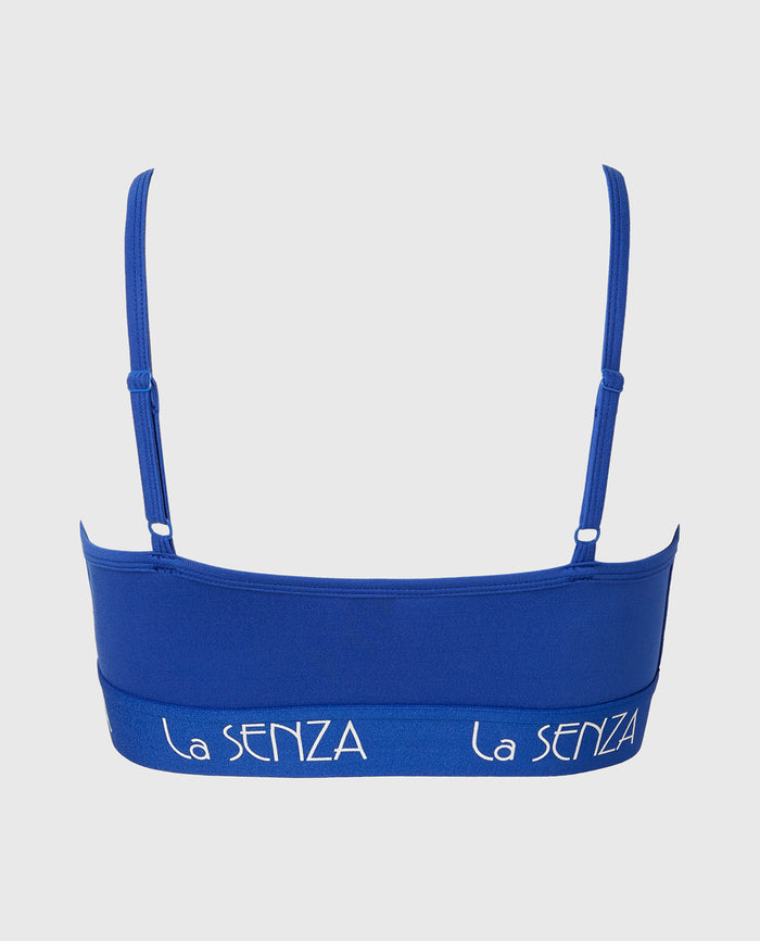 Scoop Bralette with Art Deco Band in Dazzling Blue