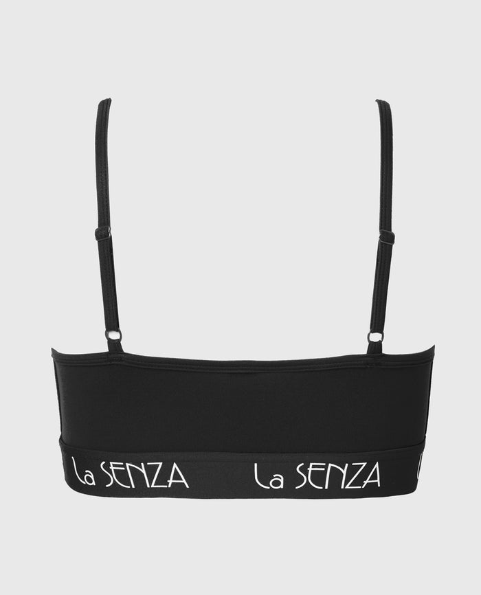Scoop Bralette with Art Deco Band in Tuxedo Black