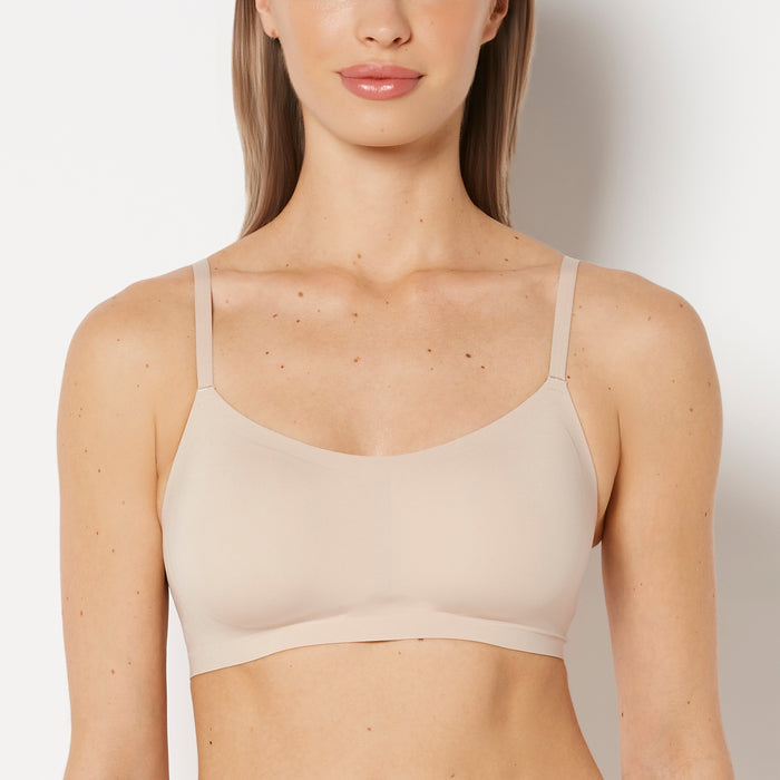 Scoop Neck Padded Bralette in Rosetan