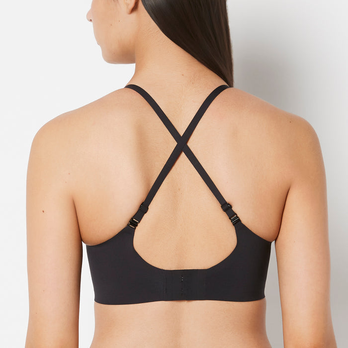 Scoop Neck Padded Bralette in Tuxedo Black
