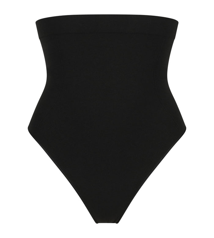 Sculpting High Rise Thong in Tuxedo Black