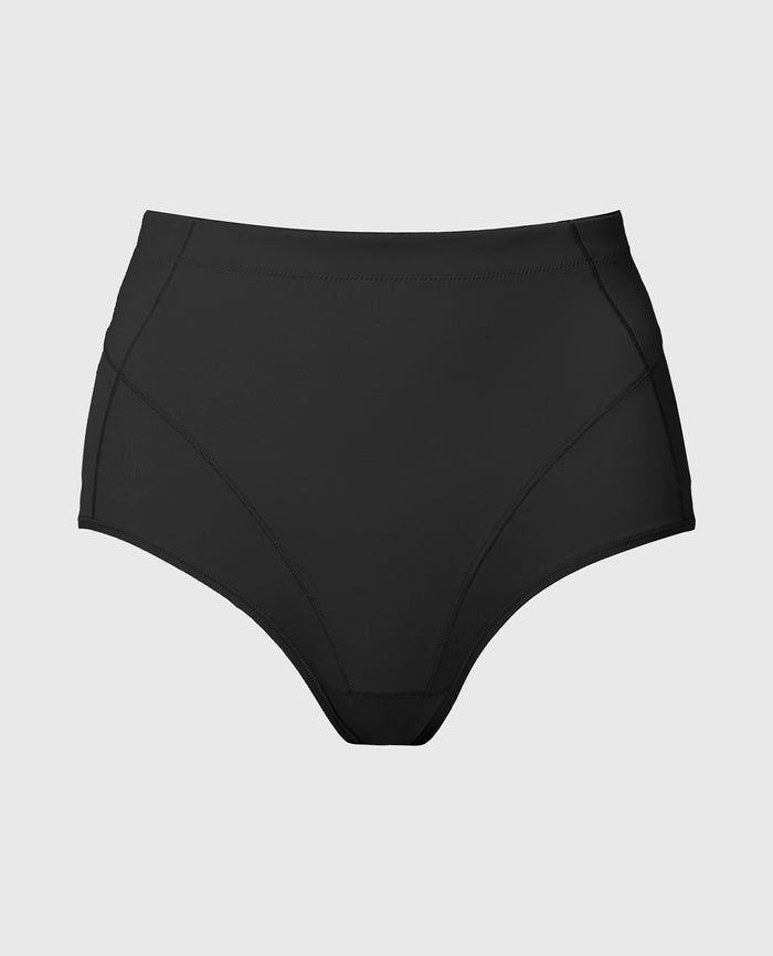 Sculpting Mid-Waist Brief in Tuxedo Black