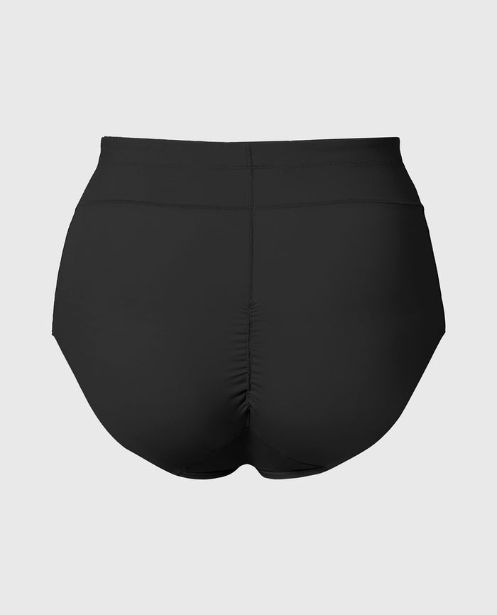 Sculpting Mid-Waist Brief in Tuxedo Black