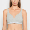 Seamless Triangle Padded Bra in Heather Grey