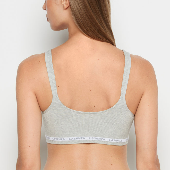 Seamless Triangle Padded Bra in Heather Grey