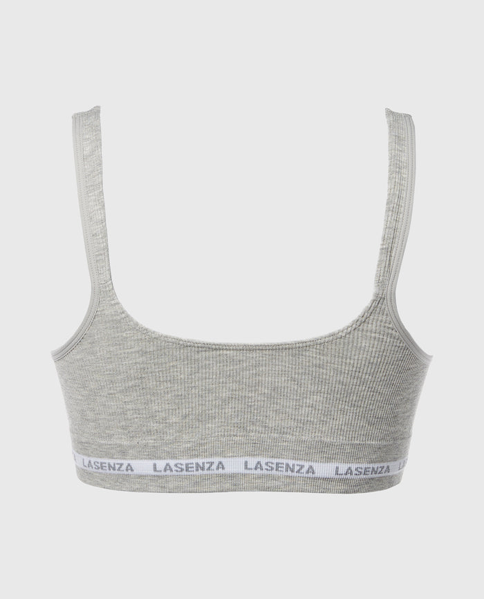 Seamless Triangle Padded Bra in Heather Grey