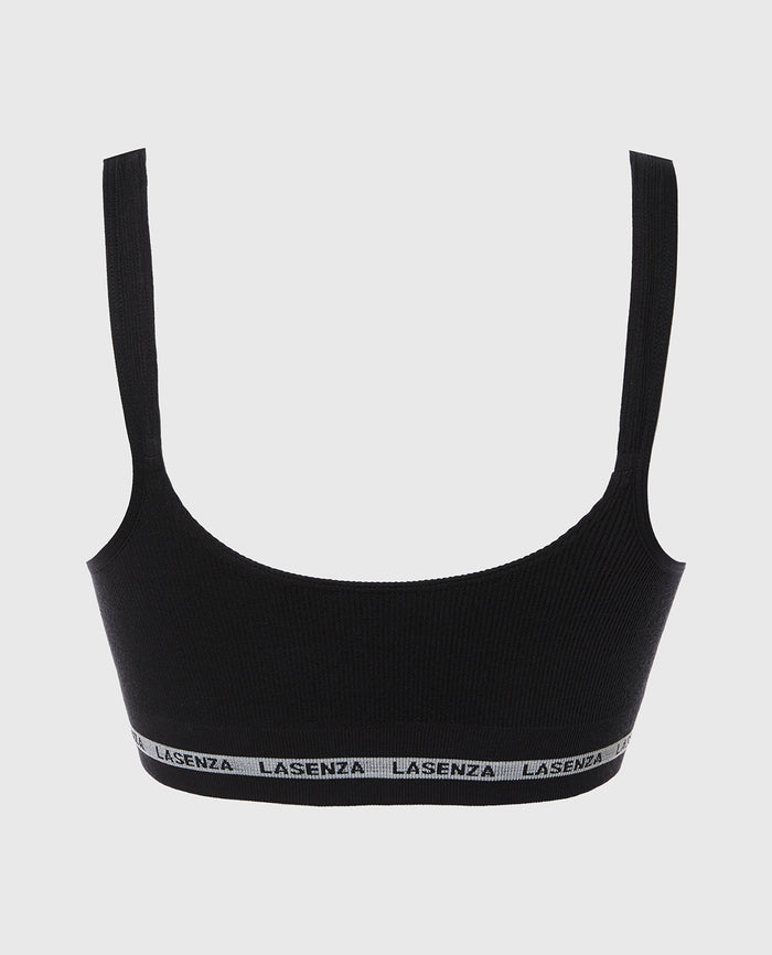 Seamless Triangle Padded Bra in Tuxedo Black
