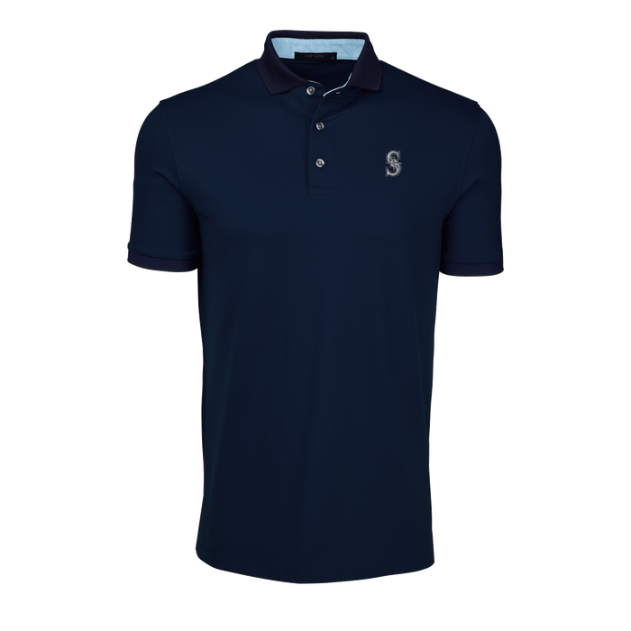Maltese Blue Seattle Mariners Crowley Performance Golf Polo - Front View | Greyson Clothiers