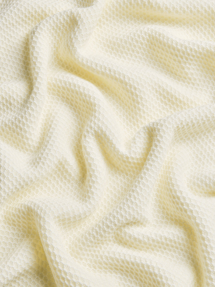 Greyson Seneca Sweater Polo - Dune Merino Linen Knit Fabric Texture Close-Up, Lightweight Knit Detail | Greyson Clothiers