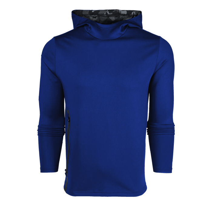 Falcon Blue Technical Sequoia Hoodie - Front View, Utility Zip Pocket | Greyson Clothiers