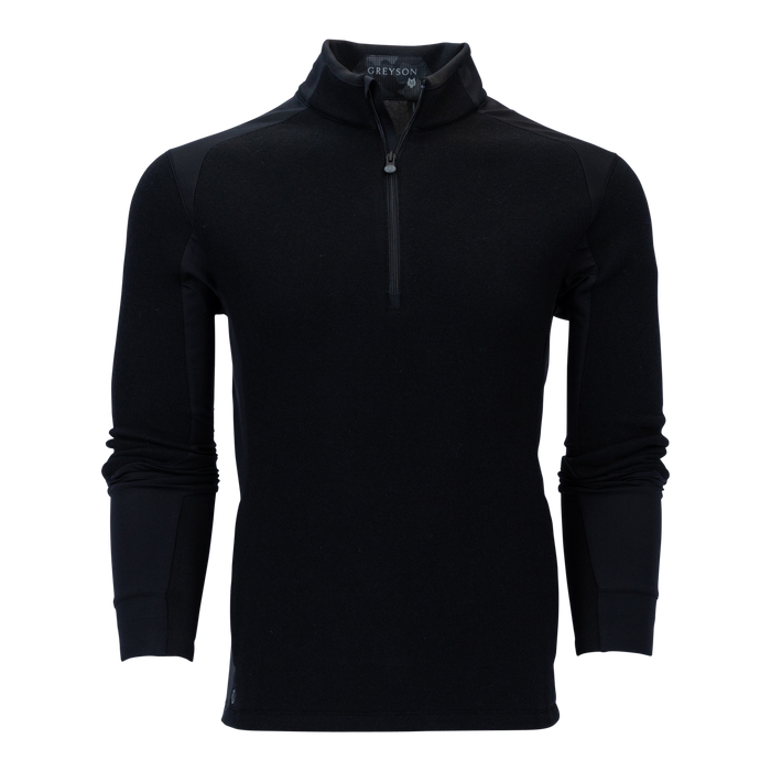 Greyson Clothiers Sequoia Luxe Quarter-Zip in Shepherd - Front View | Men's Premium Golf Midlayer