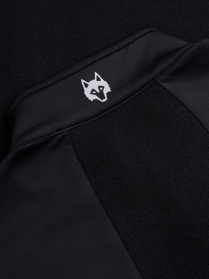 Greyson Sequoia Luxe Quarter-Zip - Signature Wolf Logo Shoulder Panel Detail | Greyson Clothiers