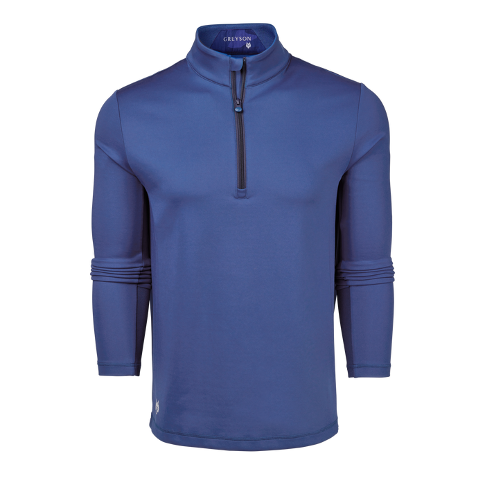 Maltese Blue Greyson Sequoia Quarter-Zip Men's Golf Midlayer - Front View | Greyson Clothiers