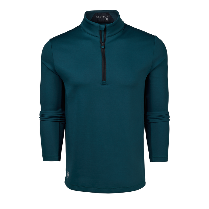 Iona Teal Greyson Sequoia Quarter-Zip Men's Golf Midlayer - Front View | Greyson Clothiers
