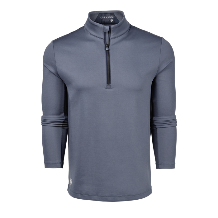 Shadow Steel Blue Greyson Sequoia Quarter-Zip Men's Performance Midlayer - Front View | Greyson Clothiers
