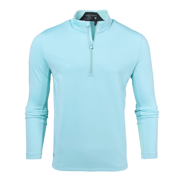 Arctic Mint Greyson Sequoia Quarter-Zip Men's Performance Midlayer - Front View | Greyson Clothiers