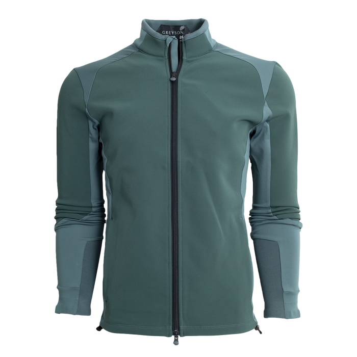 Greyson Clothiers Sequoia Sport Jacket in Scareb - Full-Zip Mock Neck Golf Jacket, Front View | Greyson Clothiers