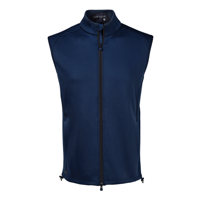 Greyson Clothiers Sequoia Vest in Navy Full-Zip Front View - Premium Men's Golf Vest | Greyson Clothiers