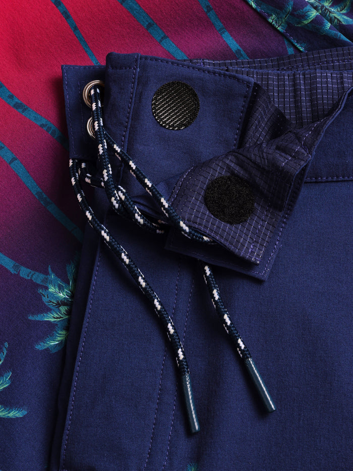 Greyson Indian Wells Swim Short - Drawstring Waistband & Velcro Fly Construction Detail | Greyson Clothiers