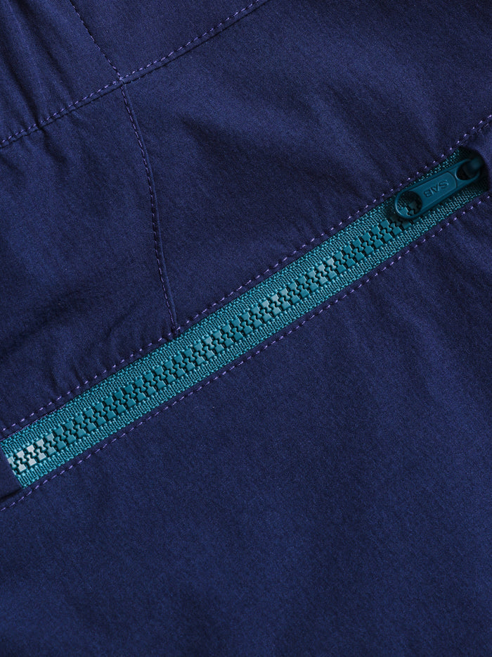 Greyson Indian Wells Swim Short - Teal Contrast Back Zip Pocket Close-Up | Greyson Clothiers