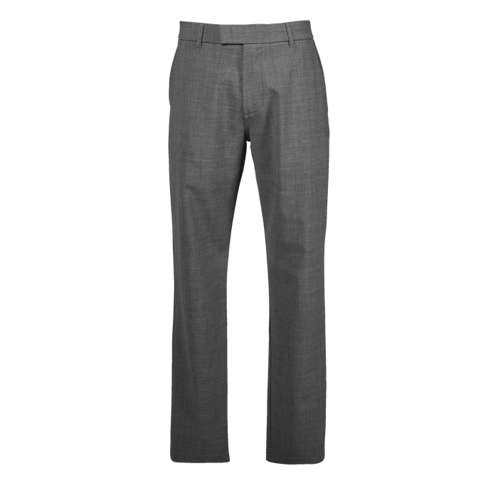Smoke Heather Wool Blend Serrano Dress Pant - Front View, Tailored Fit | Greyson Clothiers