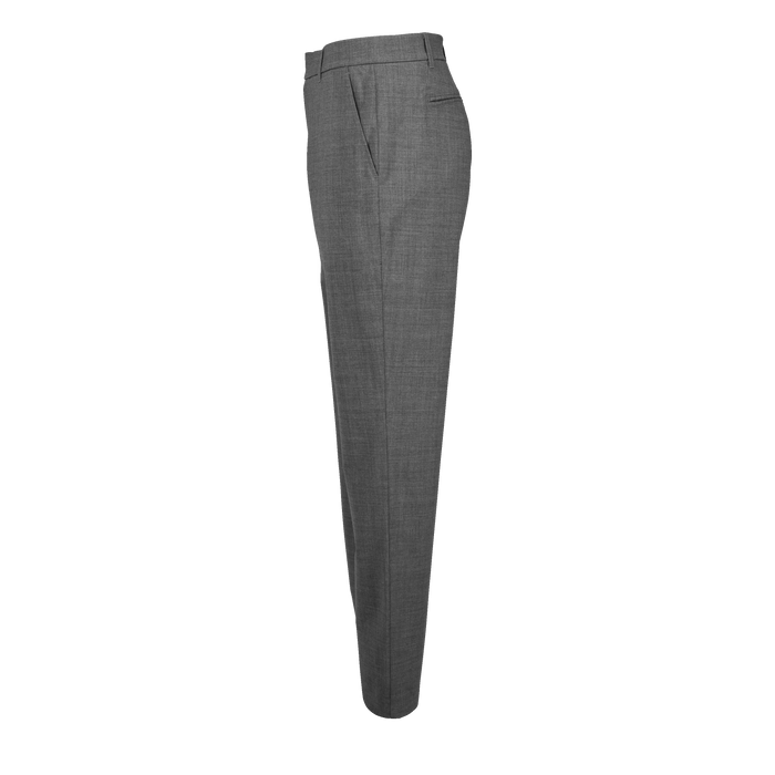 Smoke Heather Wool Blend Serrano Dress Pant - Side Profile, Slim Tapered Leg | Greyson Clothiers