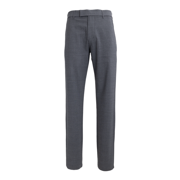 Dark Grey Heather Wool Blend Serrano Dress Pant - Front View, Tailored Fit | Greyson Clothiers