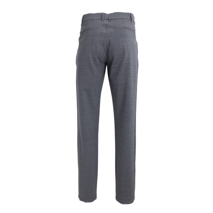 Dark Grey Heather Serrano Dress Pant - Back View, Welt Pockets, Performance Wool Blend | Greyson Clothiers