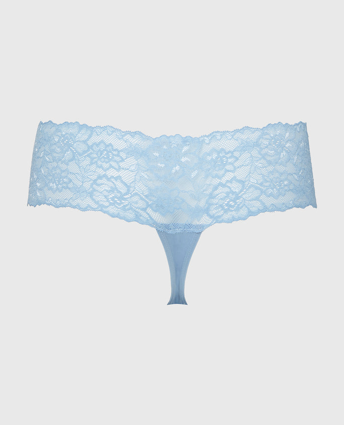 Sexy Lace Thong Panty in Glacier Lake