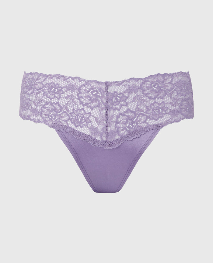Sexy Lace Thong Panty in Purple Haze