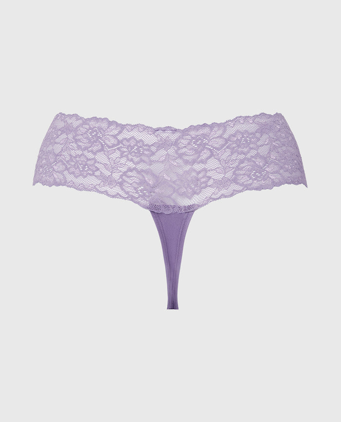 Sexy Lace Thong Panty in Purple Haze
