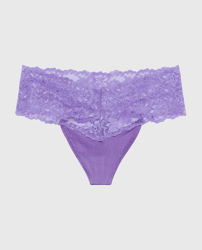 Sexy Lace Thong Panty in Purple Opulence