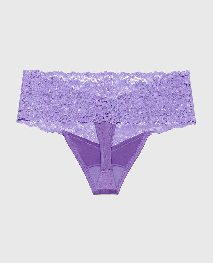 Sexy Lace Thong Panty in Purple Opulence