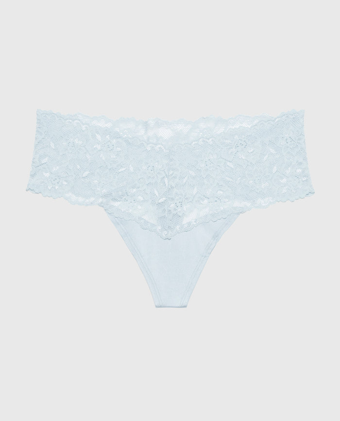 Sexy Lace Thong Panty in Skyway