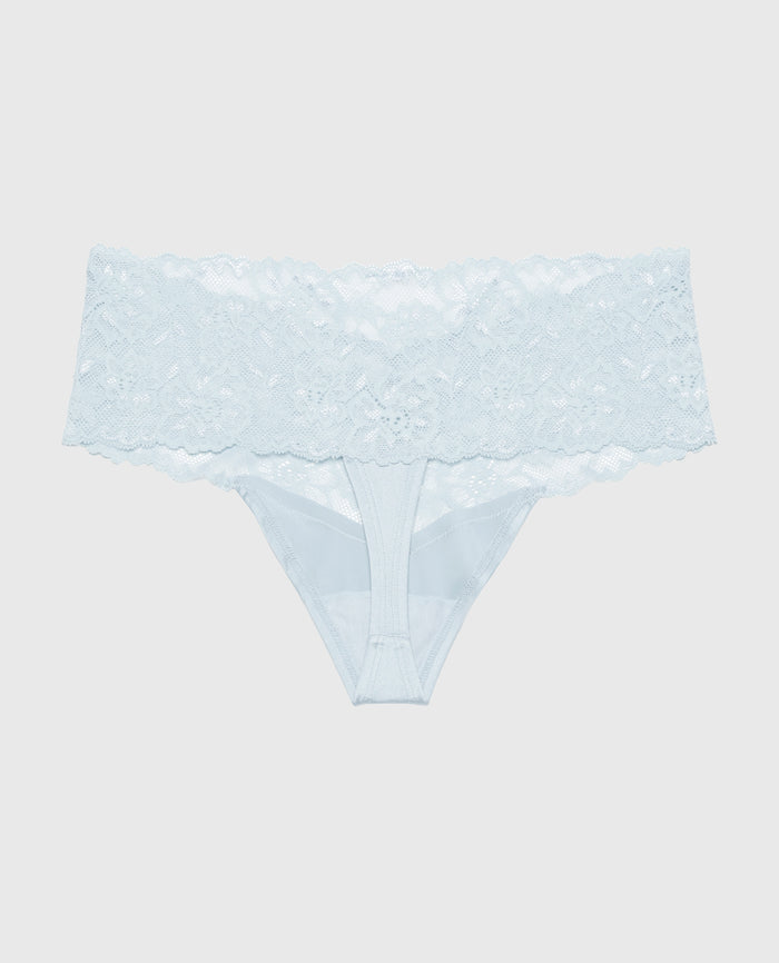 Sexy Lace Thong Panty in Skyway