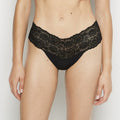 Sexy Lace Thong Panty in Tuxedo Black