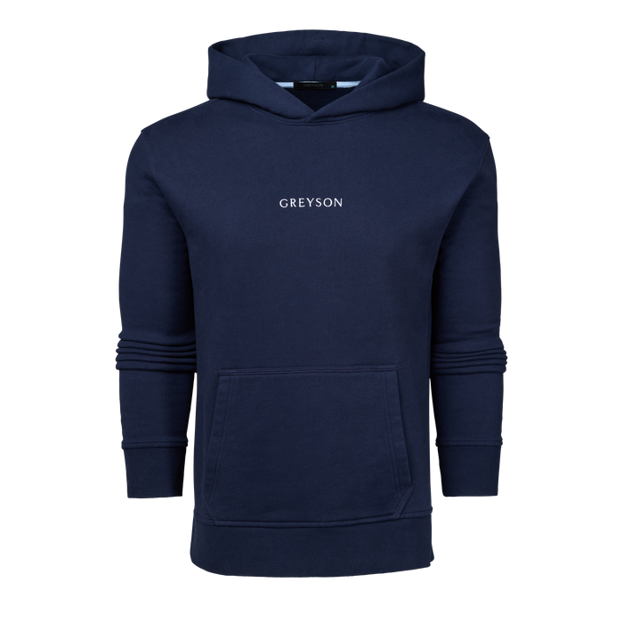 Maltese Blue Pima Cotton Signature Aspen Hoodie - Front View | Greyson Clothiers