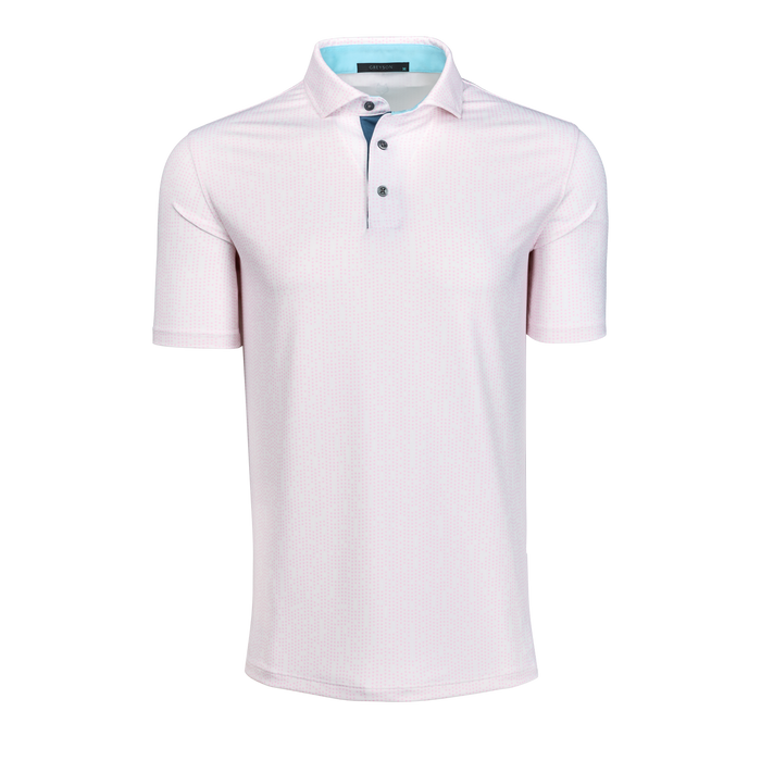 Arctic Silent Pact Wolf-Print Performance Golf Polo - Front View | Greyson Clothiers