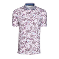 Silver Fang Short Sleeve Polo - Arctic Floral Print, Front View, Premium Men's Golf Polo | Greyson Clothiers