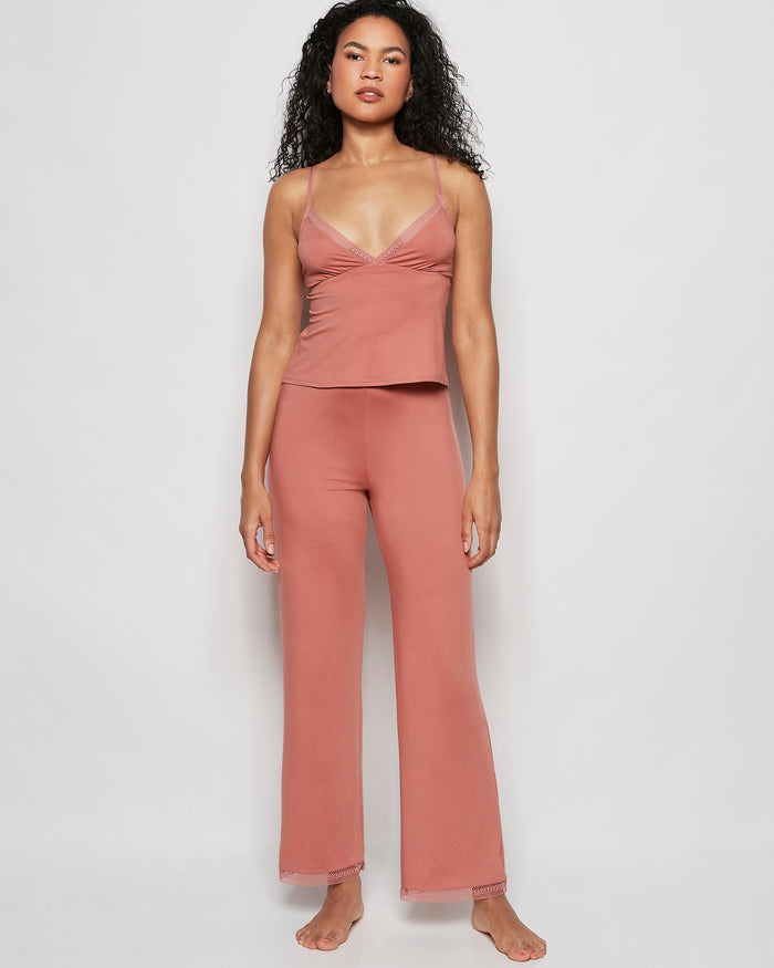 Sleep Tank with Elemental Lace in Rosy Blush