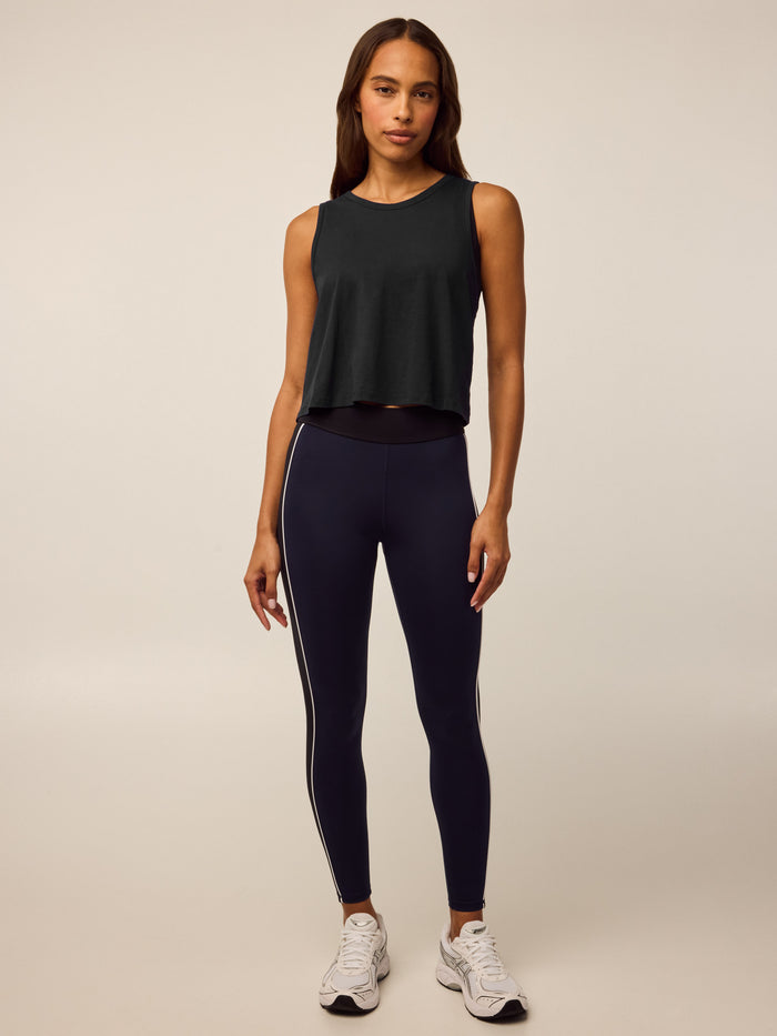 Shepherd Pima Cotton Cropped Women's Tank Top - Front View, Relaxed Fit Active Set | Greyson Clothiers