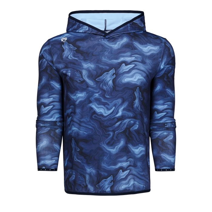 Maltese Blue Wolf Print Colorado Hoodie - Front View | Greyson Clothiers