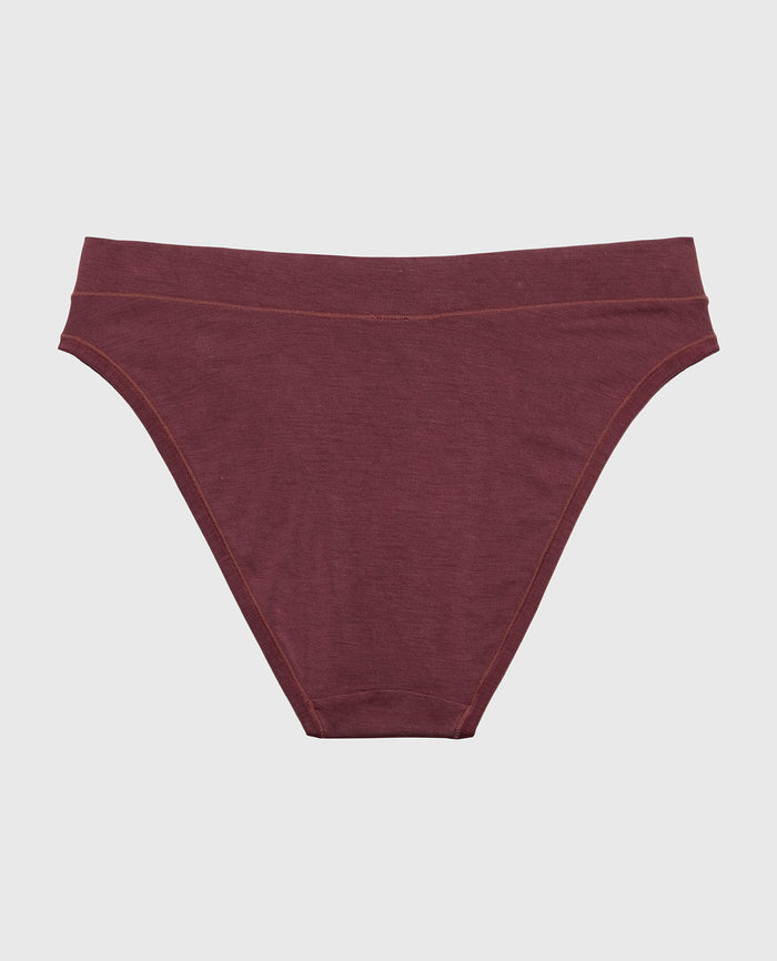 Smooth Comfort High Leg Bikini in Plum Wine