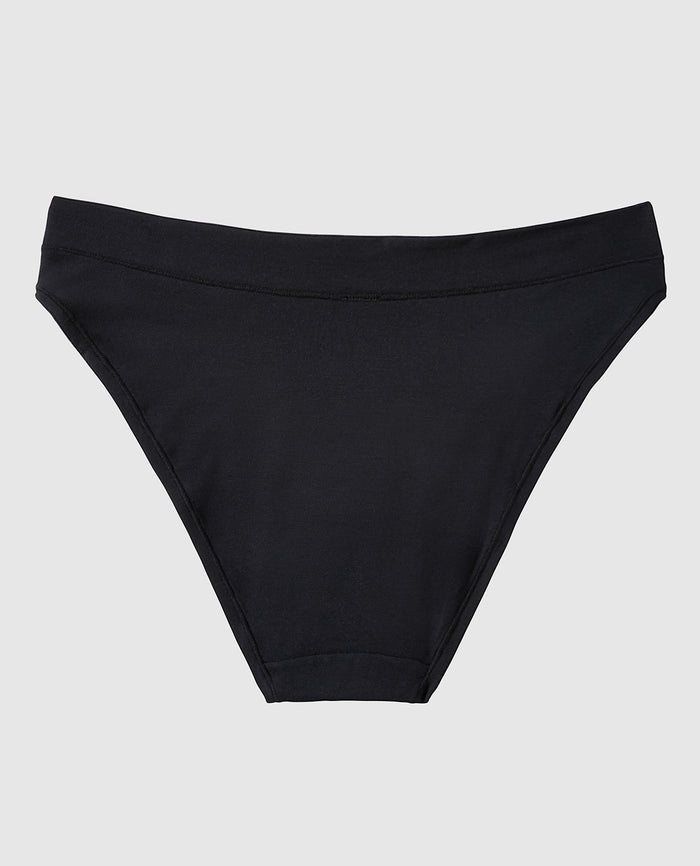 Smooth Comfort High Leg Bikini Panty in Tuxedo Black