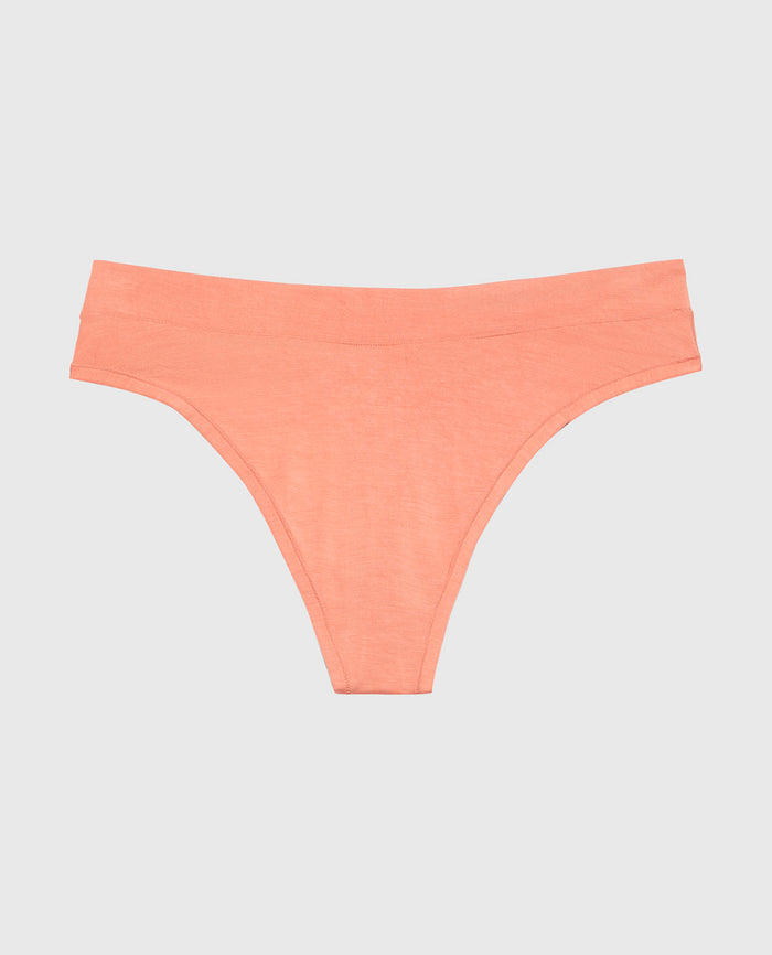 Smooth Comfort High Leg Thong in Desert Sand