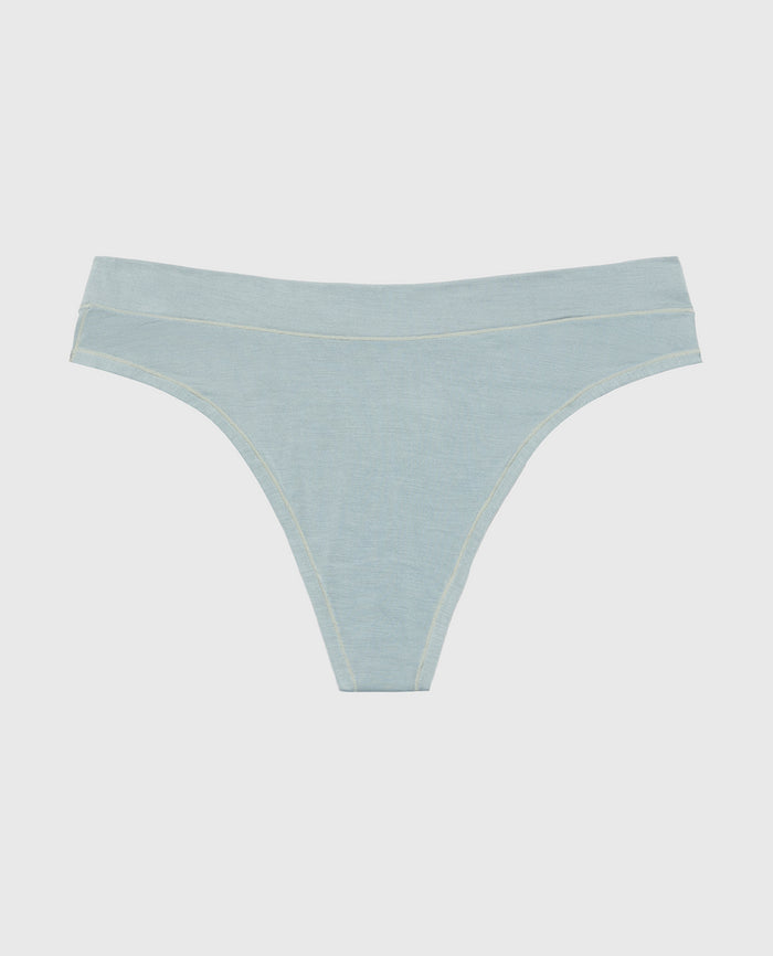 Smooth Comfort High Leg Thong in Lead