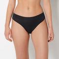 Smooth Comfort High Leg Thong Panty in Tuxedo Black