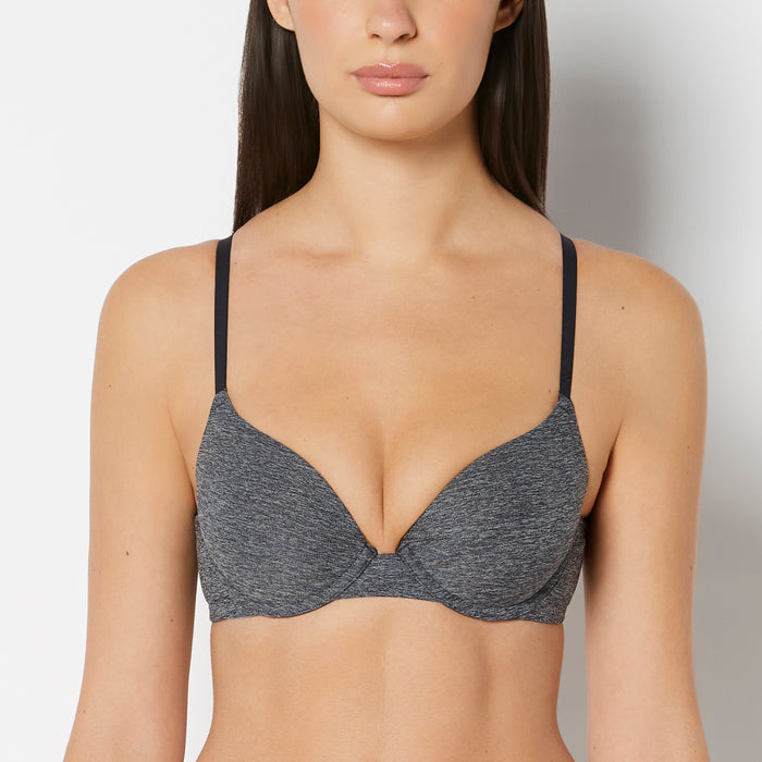 Smooth Comfort Lightly Lined Demi Bra in Tuxedo Black